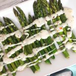 Roasted Asparagus with Cream Sauce - Vegan Side Dish Recipe