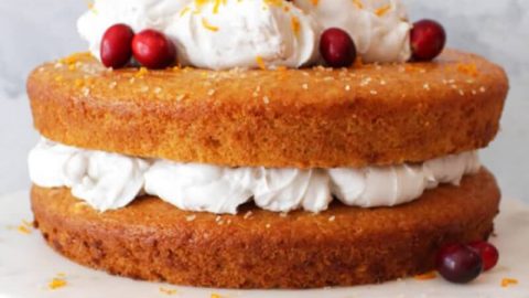 Vegan Orange Cake with Vanilla Coconut Whip Frosting