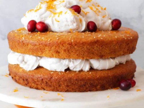 Vegan Orange Cake with Vanilla Coconut Whip Frosting