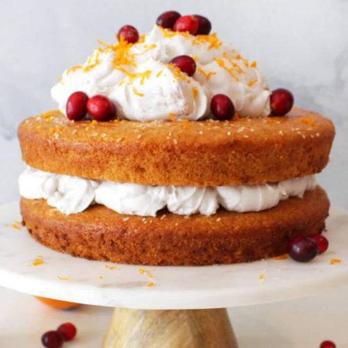 Vegan Orange Cake with Vanilla Coconut Whip Frosting