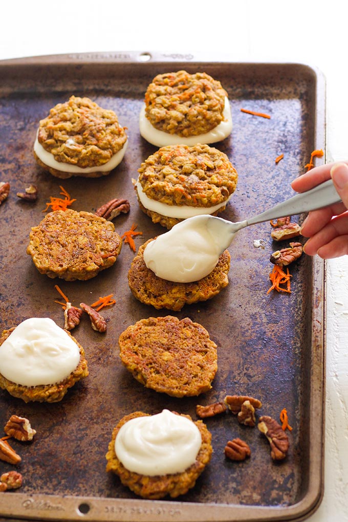 vegan carrot cake sandwich cookies