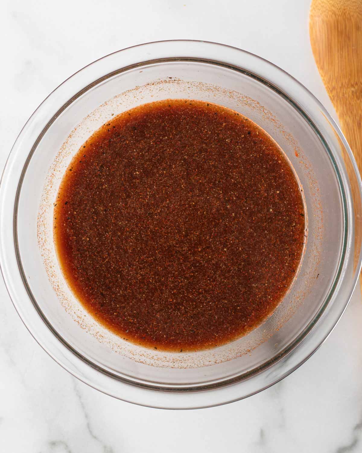 Marinade mixed together in a bowl.