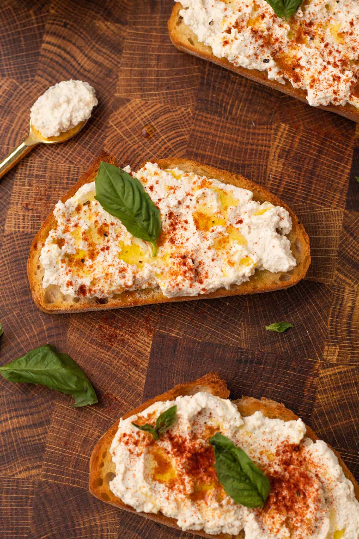 toast with ricotta and spices on top.